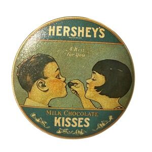 Hershey Milk Chocolate Kisses Vtg 1982 Tin A Kiss for You Made in England